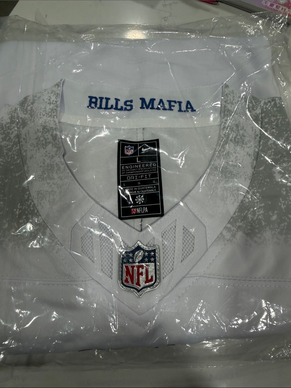 NFL White Bills Mafia Men's Jersey with NFL Shield